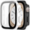2 Stück Schwarz Hard Hülle für Apple Watch Series 9/Series 8/Series 7 45mm Schwarz,Kratzfestes HD Clear PC Gehäuse mit Glas Displayschutz für iwatch Series 9 8 7 45mm,Weiß + Schwarz