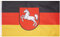 MUWO Flagge 16 deutsche Bundesländer + Mallorca 90 x 150 cm, doppelseitige Gartenflagge, wetterbeständige Fanflagge, Polyester Länderflagge Deutschland, mit Metallösen. (Niedersachsen)