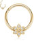 AROWRO Gold Septum Ringe Daith Conch Smiley Orbital Piercing Schmuck 16G Septum Daith Schmuck Nasen Ringe 8mm Septum Clicker Nasen Ringe Hoops Daith Cartilage Conch Ohrringe CZ Septum Piercing Hoop