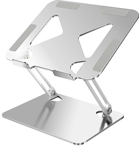 IHKFILAN Laptop Riser, Laptop Stand Desk Adjustable Height, Portable Computer Stand with Heat Vent, Laptop Riser Ergonomic Foldable Compatible with all 10 to 17 Laptops (Silvery)
