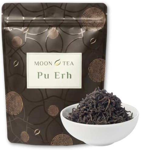 MoonTea | Tè Pu Erh Shu Maturo - 100 g | Tè Cinese Fermentato in Foglia | Fermentazione Tradizionale - Stagionatura Naturale - Gusto Profondo e Terroso - Confezione Termosaldata