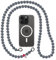 beadstars Perlen Handykette Universal zum Umhängen inkl. Patch und Geschenkbox, handgefertigt in Deutschland, bunte Holzperlen, versch. Längen kompatibel mit iPhone, Samsung (Titanium, 120cm)