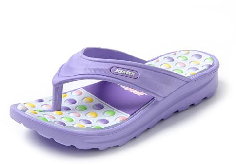 JOMIX Infradito Donna Estivi a Zeppa Ciabatte Morbide in Gomma Comode per Piscina Spiaggia Doccia Mare SD9215 Viola, 36