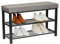 Love IT Store IT Loft Schuhbank mit Sitzfläche - Schmales Schuhregal mit Sitzbank und 2 Ablagen - Einfacher Aufbau - Schwarz/anthrazit - 80x31x50 cm