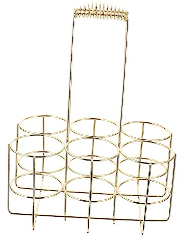 DECHOUS 1pc Metal Beer Basket Pint Carrier Travel Bottle Drying Rack Beer Home Brew Bottles Carrier