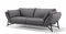 sofanella Leder Funktionssofa Estella 3-Sitzer Grau Sofa in 2 Größen bestellbar