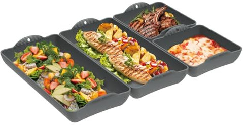 MigeMa Silicone pan dividers,Non Stick Silicone Tray Baking Set, Durable heat-resistant handle, suitable for ovens and air fryers, simplifies cooking, and easy to clean