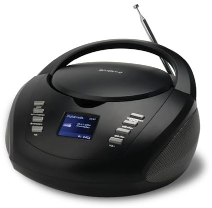 Groov-e DAB Boombox – Lettore CD con DAB +, radio FM e Bluetooth