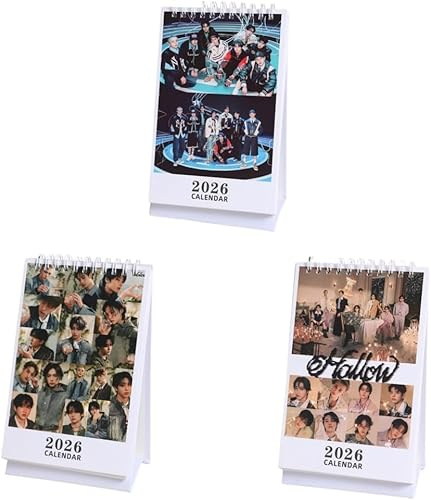 SKZ 2026 Tischkalender 'STAY' 13 * 23cm 'Hollow' Desktop-Kalender Stray-kids Fotokalender Bangchan Hyunjin HAN Felix Lee Know Block Kalender (black+hollow1+hollow2)