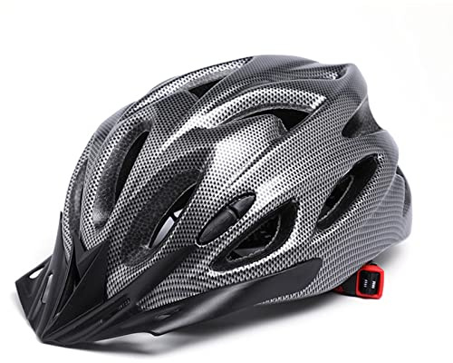 SUPYINI Casco de bicicleta, casco de ciclismo, casco de equitación para hombres y mujeres, ligero, ajustable, EPS PC, casco de seguridad con alta visibilidad para deportes al aire libre (negro)