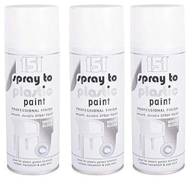 Zooblaze Plastic Spray Paint 400ml Gloss White (Pack of 3) – Professional Finish Smooth & Durable Coating for uPVC, PVC, Garden Furniture, Auto Trim – Fast Dry Multi-Surface Spray Paint