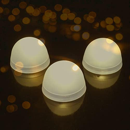 Dapo Leuchten LED-Dekorations-Party-Leuchte-Lampe Halbkugel 3 x 3er Set batteriebetrieben Tisch-Fenster-Bar-Stimmungs-Leuchte-Lampe (weiß)