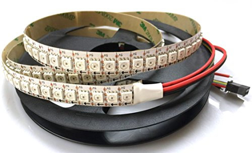 LED-Streifenlicht 5050 RGB Nicht Wasserdicht IP20 APA102C Adressierbarer Flexibler Pixel-LED-Streifen 144 LEDs DC 5V Weiß PCB 1M 3.2Ft