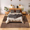 Unbekannt Shaggy Hochflor Teppich Carpet 3TLG Bettumrandung Läufer Set Schlafzimmer Flur, Farbe:Braun, Bettset:2x100x200+1x80x250