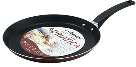 Zanetti, Crepiera Adriatica, Padella Crepes Antiaderente Diametro 25 cm, Colore Rosso, Made in Italy