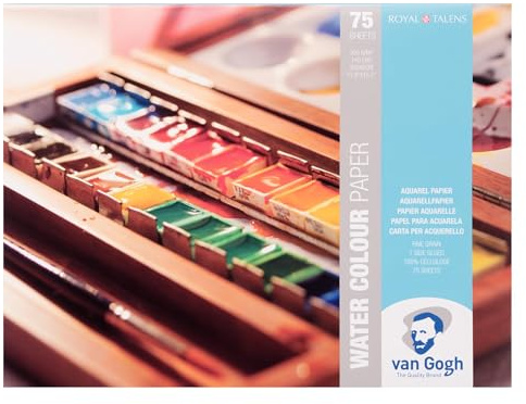 Van Gogh Aquarellpapierblock, 140lb, weißes Papier, 75 Blatt, 11,8 x 15,7