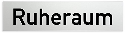 Türschilder24 Aluminium Türschild Ruheraum 160 x 40 x 1,5mm (Oberfläche veredelt) • Selbstklebend