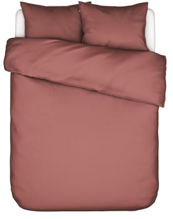 ESSENZA Bettwäsche Minte Dusty Rose, 240x200 + 2X 80x80 cm - 100% Baumwollsatin 300TC - Uni