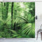 ABAKUHAUS Forêt Tropicale Rideau de Douche, Plantes Exotiques Palmiers, Tissu Ensemble de Décor de Salle de Bain avec Crochets, 175 cm x 240 cm, Vert