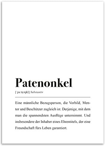 Patenonkel Poster DIN A4: Patenonkel Definition