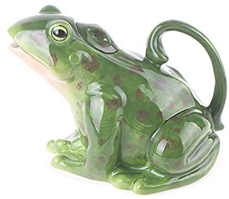 Blue Sky Ceramics Green Frog Teapot, Ceramic, Multicolor