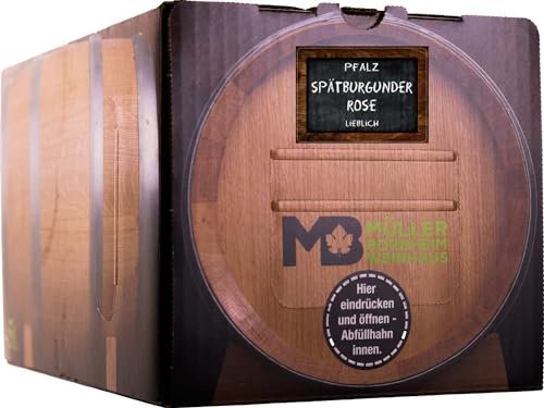 Weinhaus Müller Bornheim 5L Bag in Box Pfälzer Spätburgunder Rosé lieblich 2023 - Qualitäts-Rosé lieblich aus der Pfalz - rosé Qualitätswein lieblich - Rosé made in Germany