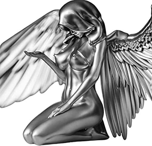Enkomy Engel Kunst Skulptur Weibliche Frau 3D Engel Kunst Statue Nackte Geflügelte Weibliche Statue Desktop Dekoration