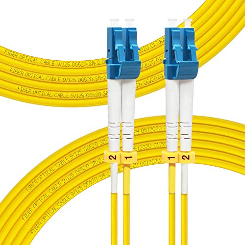 FLYPROFiber 15M OS2 LC auf LC LWL Glasfaser Patchkabel | Längenoptionen: 0,2m-200m, 1G/10GB Singlemode Duplex, 9/125um SMF Kabel LSZH 15 Meter