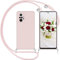 Nupcknn Funda Silicona con Cuerda para Xiaomi Redmi Note 10 Pro/Note 10 Pro MAX, Carcasa Suave Silicona Case con Correa Colgante Ajustable Collar Correa de Cuello Cadena Cordón 1.5M(Oro Rosa)