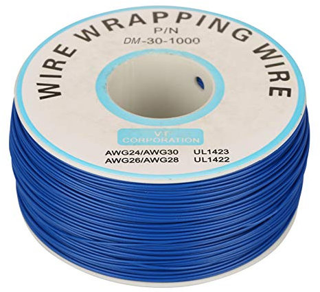 200M Electric Cable, Insulated Kynar Copper Wire Roll, 1Roll Wire Wrapping Single Copper Wire Strand 30AWG Cable 0.25mm Core Diameter (blue)
