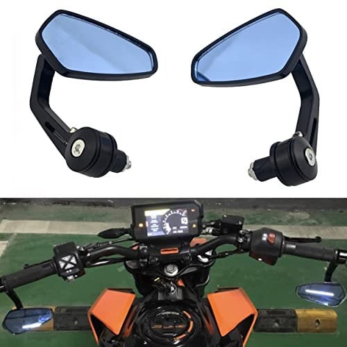 Heart Horse Motorradspiegel, 7/8 22mm Lenkerendenspiegel Motorrad, blendfreie Lenker Seitenspiegel, Retro Motorrad Lenkerspiegel Kompatibal mit Scooter Yamaha Kawasaki Z750 Z1000 MT03 MT09 FZ1 FZ6