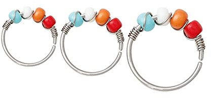 Lieson 3 Stück Nasenpiercing Ring Edelstahl Nasenring Hoop Creolen Mit Perlen 8/10/12MM Piercing Septum Knorpel Tragus Helix Ohrringe Silber