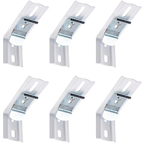 UFURMATE Lot de 6 supports de store verticaux en métal en forme de L, blanc, fer, montage intérieur/extérieur, 7,6 x 3,8 x 4,4 cm