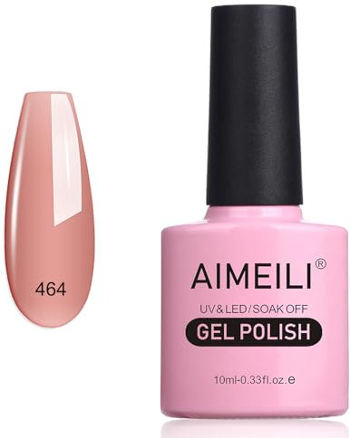 AIMEILI Gel Nail Polish, UV LED Soak Off Nail Art Manicure Pedicure Ideal for Salon Studios & Home Use, Long Lasting & Easy to Apply - (464) 10ml