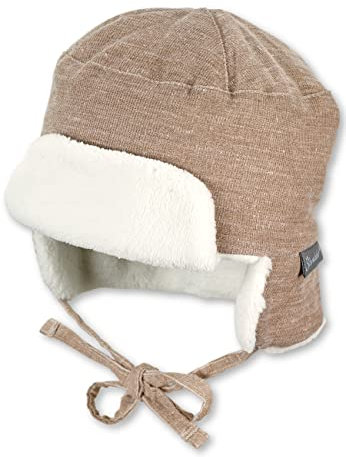 Sterntaler Baby - Jungen Mütze Baby Fliegermütze Feincord, beige, 45