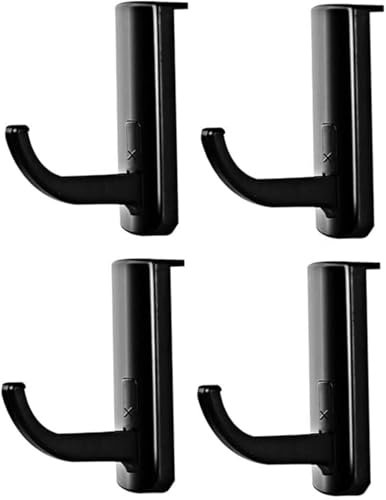 Gnaumore Headphone Hook - Universal Headset Stand,Headphone Headset Holder Monitor,Universal Headset Holder,Self-Adhesive, Black, Pack of 4