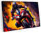 PRINTONIA Bilder Leinwandbild 120x80cm Yamaha MT R1 Motormotorrad Track Race Road Abstrakte Kunst Kunst Neon