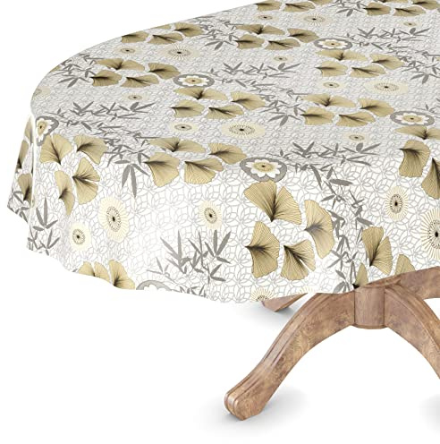 Wachstuchtischdecke Wachstischdecke Tischdecke abwaschbar Gartentischdecke Wachstuch Eckig rund oval Oval 140 x 220cm Schnittkante Pusteblume Modern