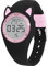 Bigmeda Kinder Armbanduhr Wasserdicht Digitaluhr Vibrationswecker Schritt- und Kilometerzähler, Schlafüberwachung Geeignet für Jungen und Mädchen im Alter von etwa 10 Jahren (HuiPED-Schwarz Rosa)