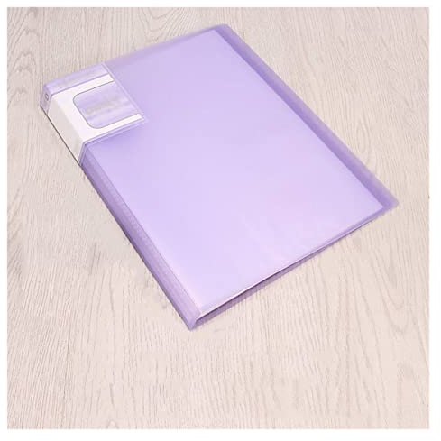 luckxuan Ringbuch/Klemmbrett A5 Anzeigebuch 40 Seiten Transparent Einfügen Ordner Dokument Aufbewahrungstasche for Bank Campus File Office Arbeitsplatzfamilie Präsentation (Color : 40 Pages Purple)