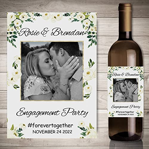 kilp Weinflasche Etiketten Aufkleber für Hochzeits,Personalisierte flaschenetiketten Hochzeit, Hochzeit Dekoration Wein (11,9 x 12.7cm)