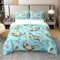 richhome Süße Otter 100% Bio-Baumwolle Tröster Bezug Cartoon Meerestiere Bettbezug Set 200x200 Ozean Abenteuer Thema Bettwäsche Set mit 2 Kissenbezügen
