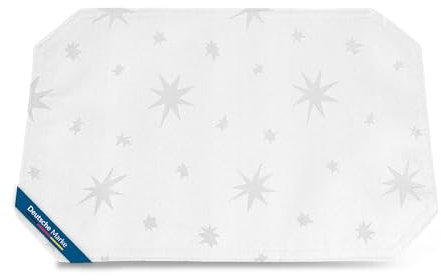 TEXMAXX® Platzset Weihnachten - 30 x 45 cm / Platzdeckchen Weihnachten abwaschbar / Tischset abwaschbar / Weihnachten Tischdeko / Platzdeckchen Stoff / Weihnachten Tischset Weiß / Silber