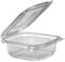 Lot de 100 boîtes jetables à charnière en plastique transparent avec couvercles (10,9 x 12,4 x 4,6 cm), idéales pour les gâteaux, les cookies, les salades, les pâtes, les sandwichs (250 cc)