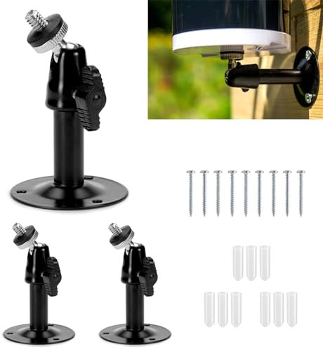 gotyou Lot de 3 Fixation Murale Caméra de Sécurité, Support Mural pour Caméra de Sécurité, Support Mural pour Appareil Photo, Supports muraux réglables pour caméra compatibles avec Les appareils 1/4