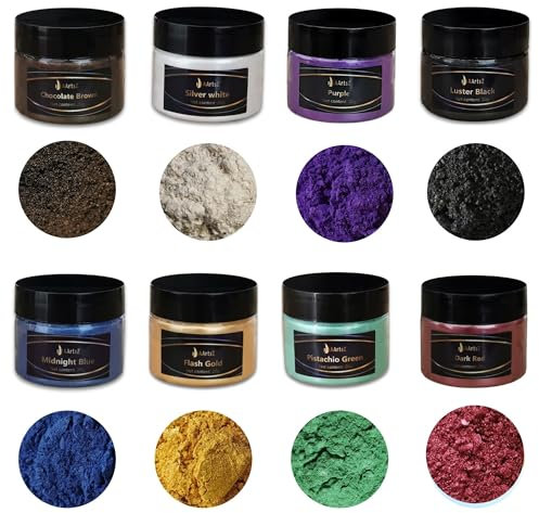 AArts Epoxidharz Farbe Mica Pulver, 8 x 20g Set; Perlglanz Zwei Farbtöne Pigment metallischer Powder für Seifenfarbe, Schmuckherstellung, Nagellack, Epoxidharz, Schleim, Kerzenherstellung, Badebomben