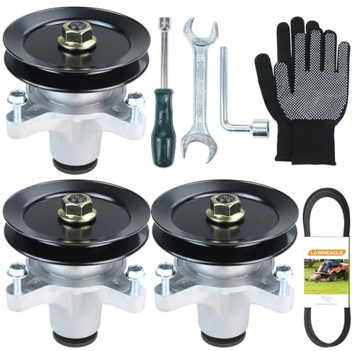 Lawneagle Lot de 3 broches 121-0751 avec poulie 125-5575 119-8820 pour courroie 117-7439, 139-3214 pour Toro Zs 5000, SS 5000, SS 5060, MX 5060, Mx 5050, Mx 5050 25, MX Tracteurs à gazon 5075, Mx 5000