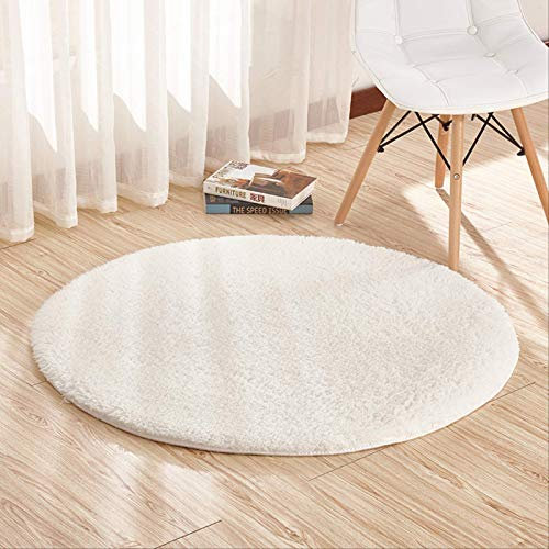 5 Stück Badteppich Badematte Badezimmerteppich Badvorleger Berber Fleece Weiches Und Bequemes Rundes Kissen Computerstuhlkissen Schlafzimmer Wohnzimmer Nachtteppich 120 cm Im Durchmesser milchig weiß