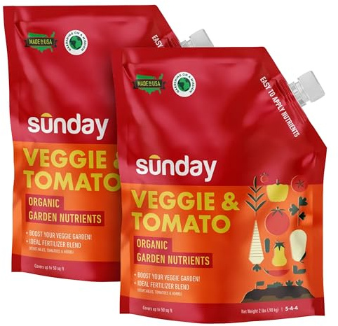 Sunday Organic Tomato & Vegetable Plant Food - Granular Fertilizer, 2 Pack