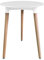 NMK HOME Mesa Redonda de Comedor Moderna Ф 60 cm - Mesa Cocina Blanca con Patas de Madera de Haya - Ajustable en Altura